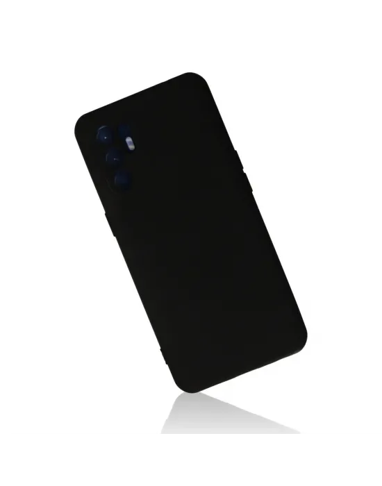 Oppo Reno 6 Kılıf Nano İçi Kadife Silikon - Siyah