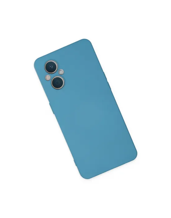 Oppo Reno 7 Lite Kılıf Nano İçi Kadife Silikon - Mavi
