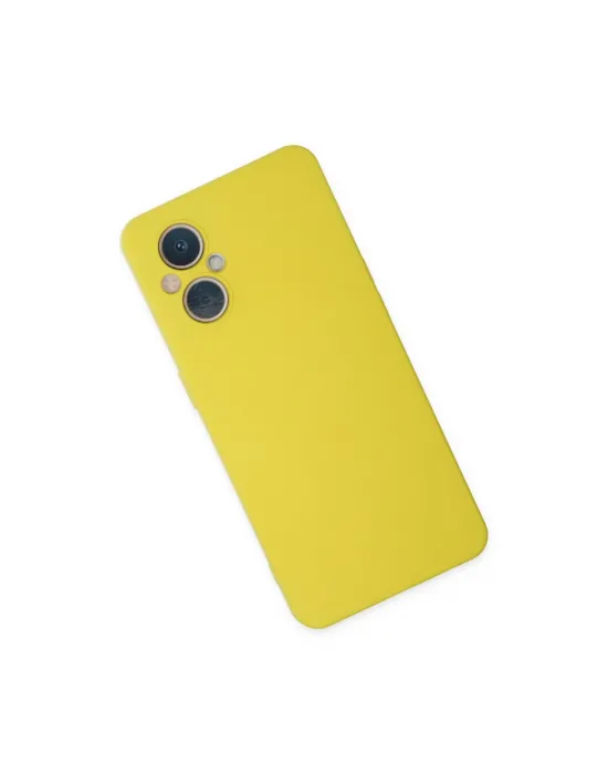 Oppo Reno 7 Lite Kılıf Nano İçi Kadife Silikon - Sarı