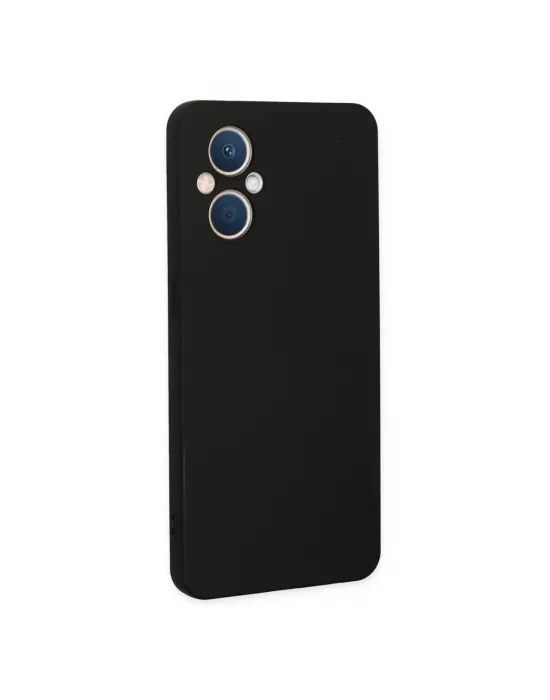 Oppo Reno 7 Lite Kılıf Nano İçi Kadife Silikon - Siyah