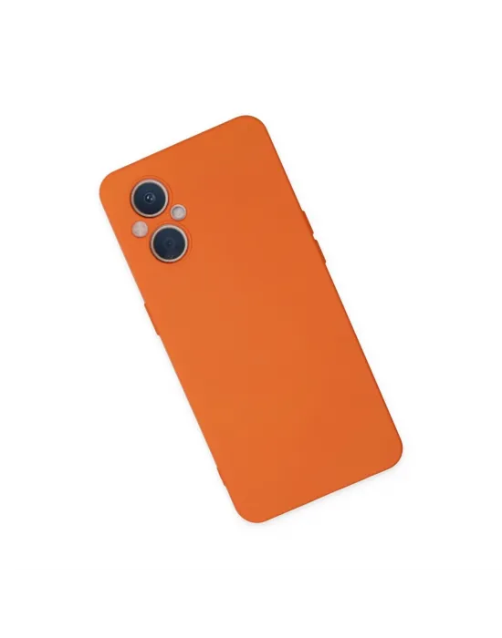 Oppo Reno 7 Lite Kılıf Nano İçi Kadife Silikon - Turuncu