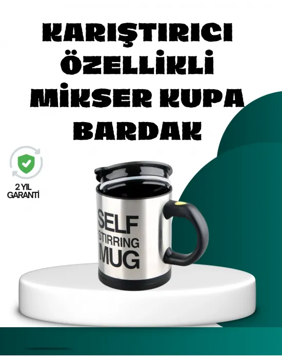 Otomatik Karıştırmalı Termos Kupa | Ergonomik Tasarım