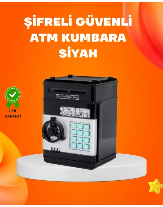 Otomatik Para Çeken Şifreli Atm Tasarımlı Kumbara