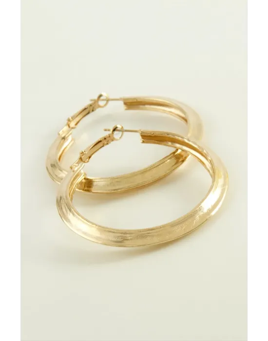 Oval Halka Küpe 4 cm