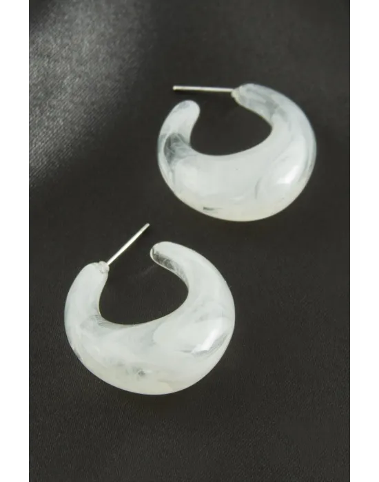 Oval Plastik Küpe