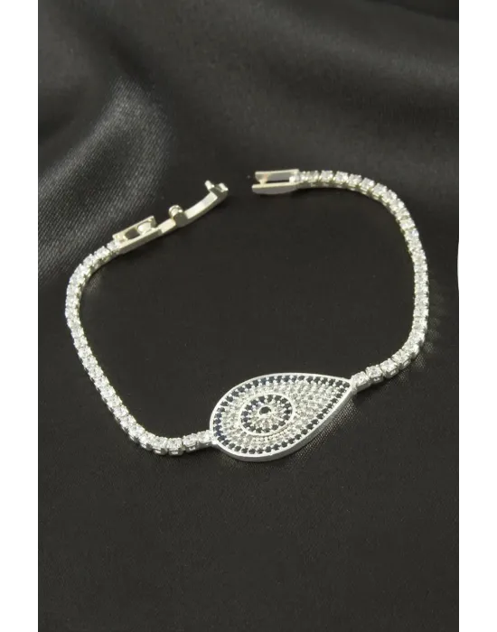 Oval Zirkon Taşlı Çocuk Bileklik 16 cm