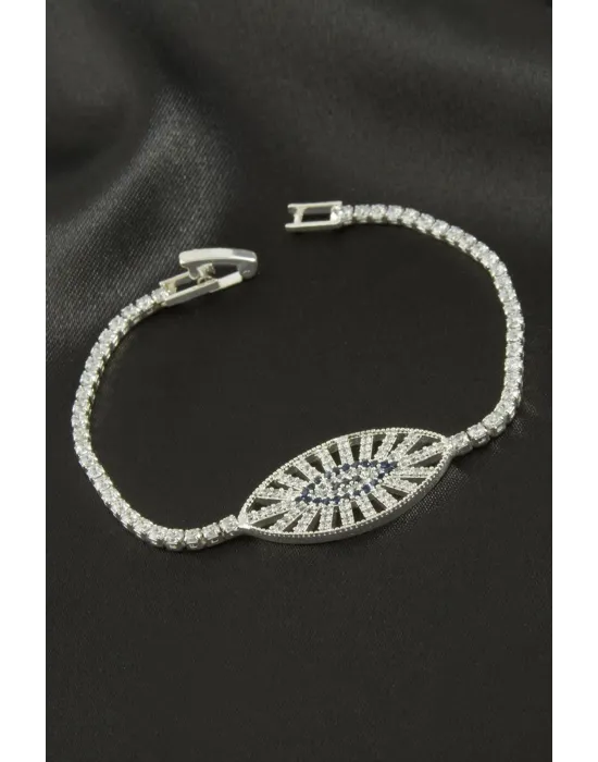 Oval Zirkon Taşlı Çocuk Bileklik 16 cm