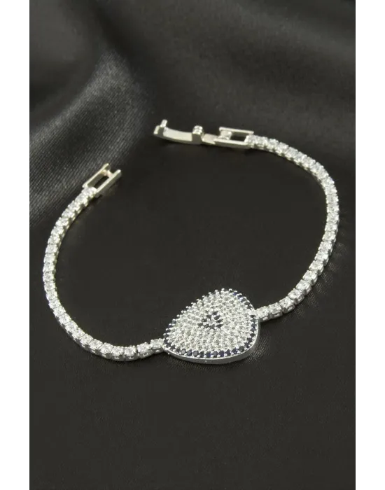 Oval Zirkon Taşlı Çocuk Bileklik 16 cm