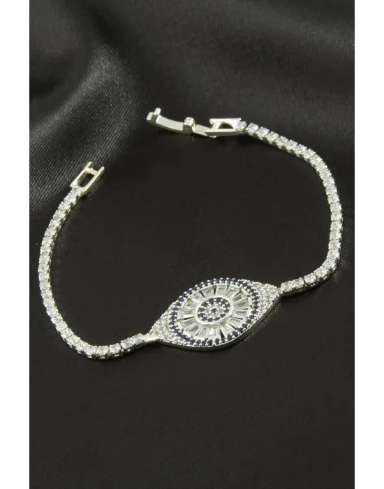 Oval Zirkon Taşlı Çocuk Bileklik 16 cm