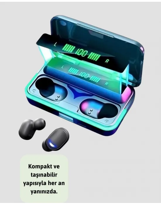 Oyun Modlu E10 Bluetooth Kulaklık Powerbank Ve Led Ekranlı