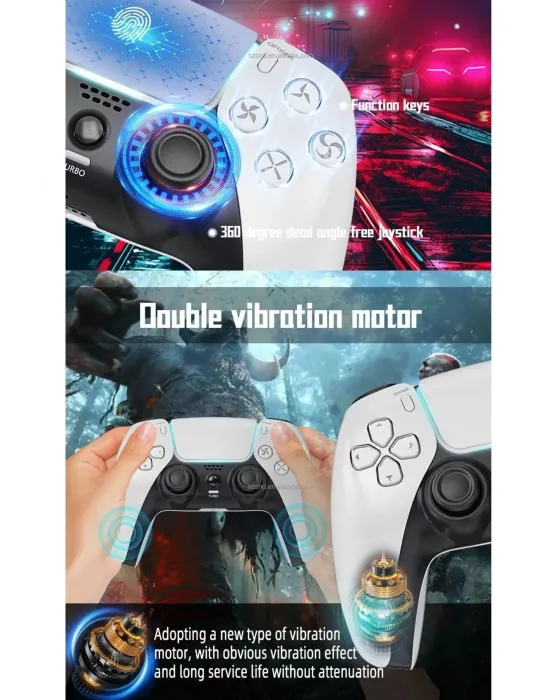 P4 Plus Bluetooth Titreşimli Ps4/ps5 Uyumlu Pc Telefon Joystick Kablosuz Oyun Kolu