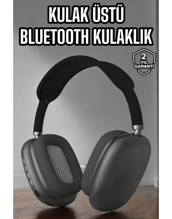 P9 Plus Hi-fi Ses Kalitesi Ayarlanabilir Mikrofonlu Bluetooth Kulaklık Siyah