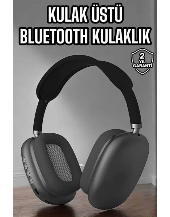P9 Plus Hi-fi Ses Kalitesi Ayarlanabilir Mikrofonlu Bluetooth Kulaklık Siyah