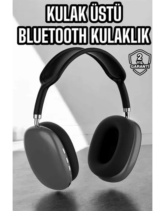 P9 Plus Kulaklık Siyah Bluetooth Bağlantılı Kulak Üstü Kablosuz Anc Özelliği