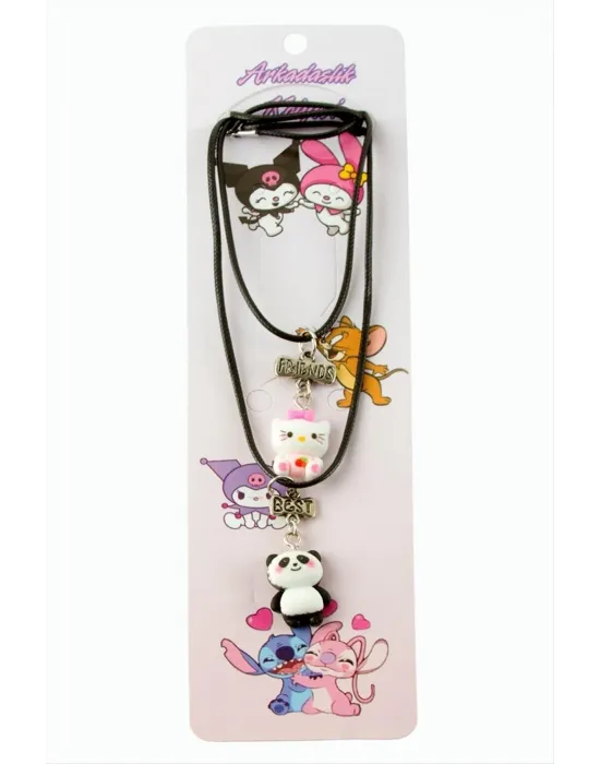 Panda Kedi Arkadaşlık Kolyeleri (Çift Kolye)