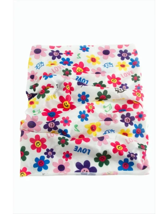 Papatya Desenli Baff Boyunluk