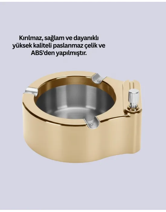Paslanmaz Çelik Küllük Çakmaklı Masa Üstü Kullanım