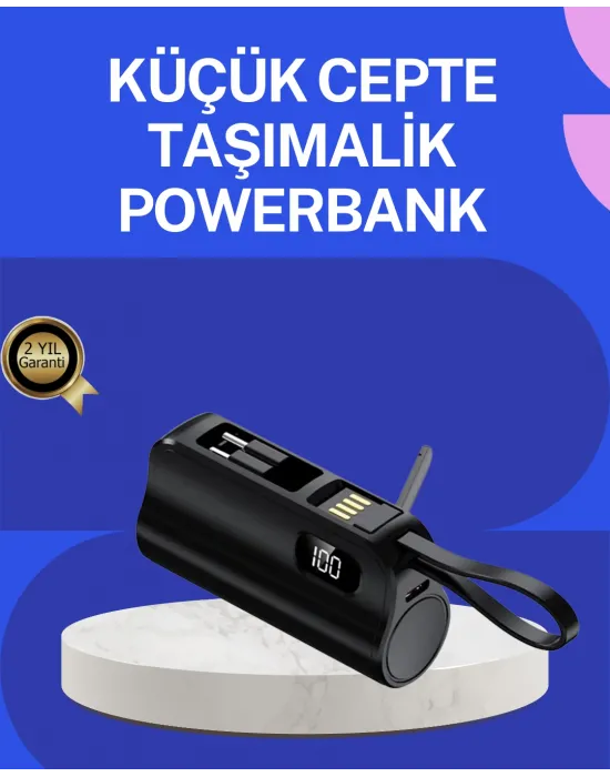 Pd 20w Hızlı Şarjlı Kablolu Kablosuz Kullanım Powerbank