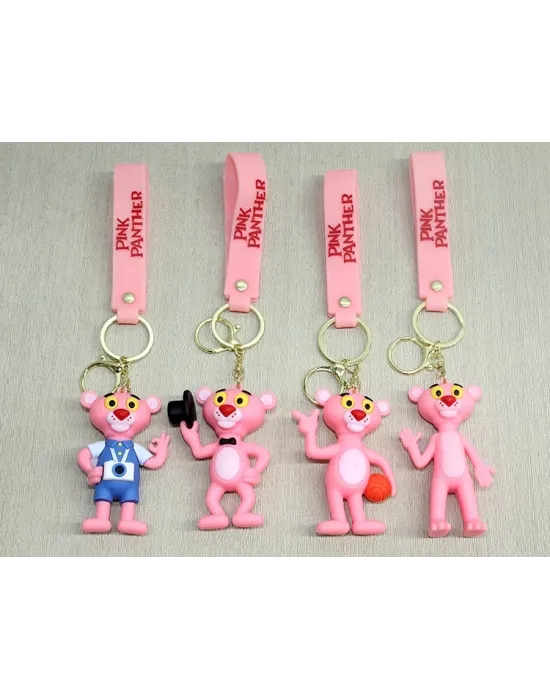 Pembe Panter Silikon Anahtarlık Alk4271