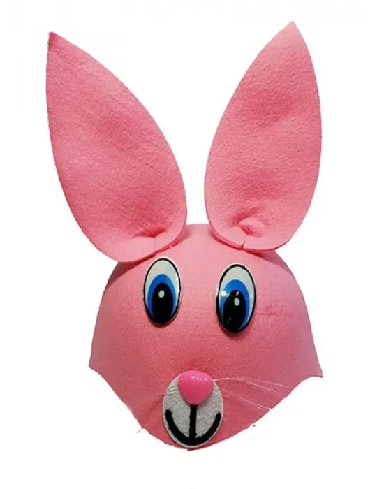 Pembe Renk Kulaklı Tavşan Şapkası Hayvan Şapkası