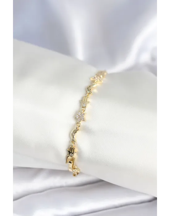 Pirinç Gold Renk Kadın Manifest Bileklik