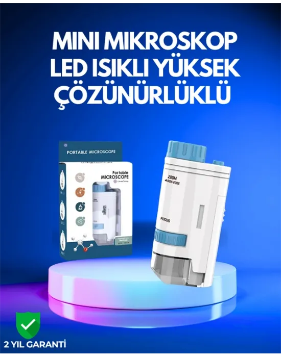 Pmma Optik Lensli Kompakt Taşınabilir Mikroskop