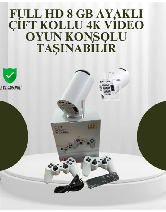 Portatif 4k Projeksiyon – 4.000 Uygulama, Kablosuz Yansıtma Ve Bluetooth 5.0