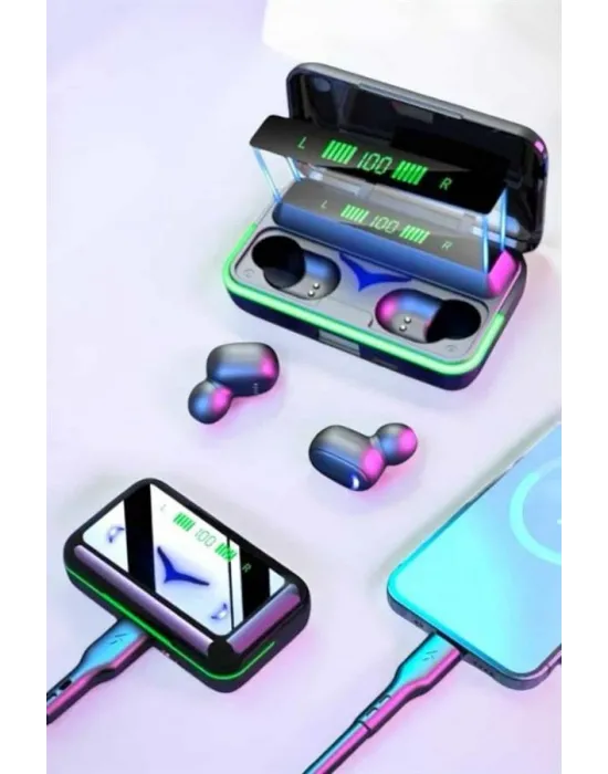 Powerbank Özellikli Kablosuz Bluetooth Kulaklık Rgb Işıklı