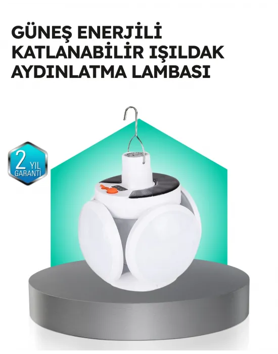 Pratik Katlanabilir Solar Led Aydınlatma Lambası