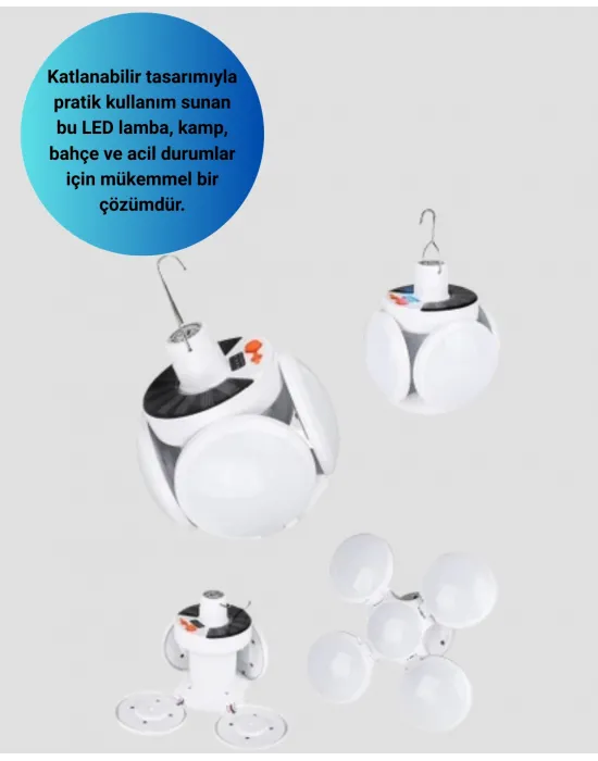 Pratik Katlanabilir Solar Led Aydınlatma Lambası