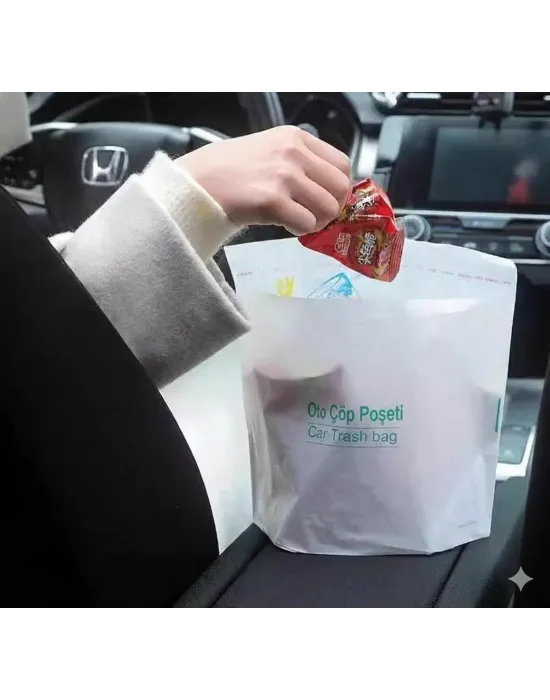 Pratik Su Geçirmez Oto Araba Çöp Poşeti Yapışkanlı 20 Adet