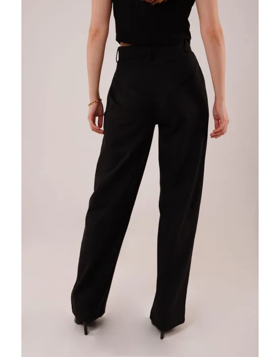Premium Model Oturtmalı Siyah Pantolon