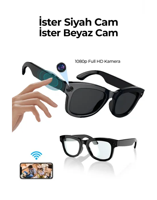 Pro Max Akıllı Gözlük Kameralı Yapay Zeka,müzik Dinleme,telefon İle Konuşma Bluetooth