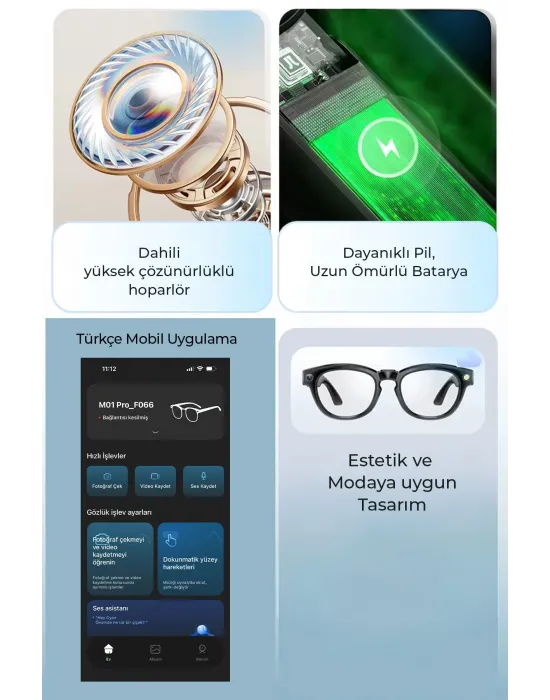 Pro Max Akıllı Gözlük Kameralı Yapay Zeka,müzik Dinleme,telefon İle Konuşma Bluetooth