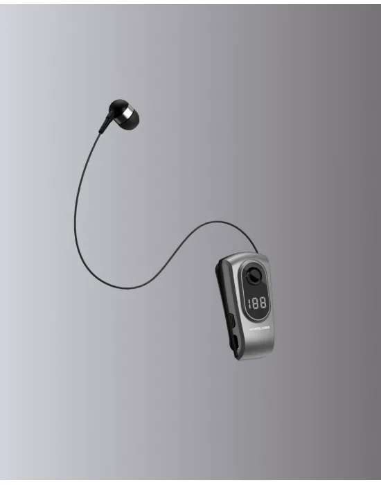 Profesyonel Bluetooth Kulaklık – Klipsli, Titreşimli, Dijital Göstergeli