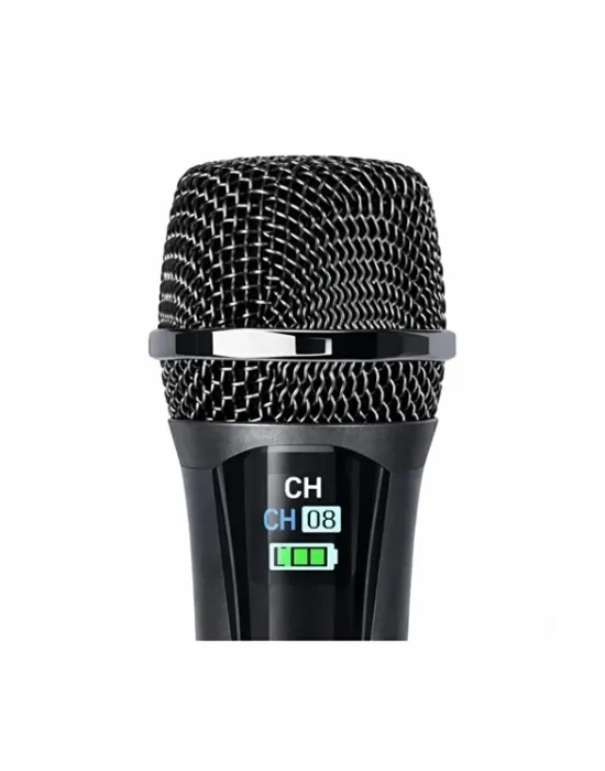 Profesyonel Çiftli Kablosuz Mikrofon Seti Karaoke Şarj Edilebilir 50 Metre