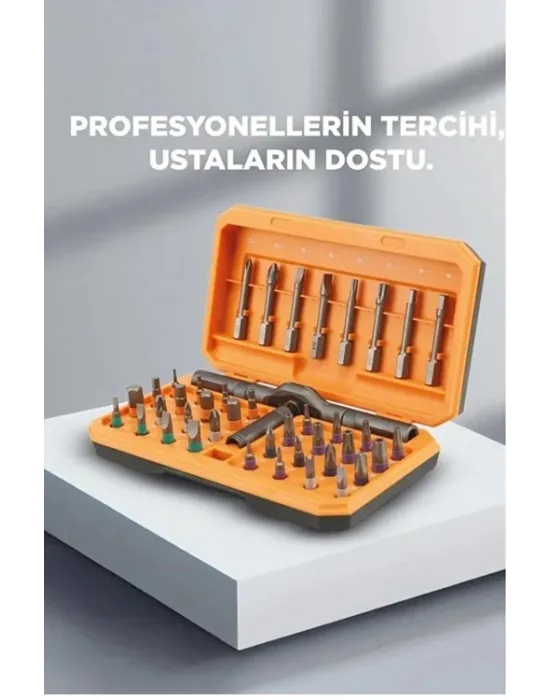 Profesyonel Tornavida Seti 40 Parça Çok Uçlu Kapsamlı Tamir Seti Gri