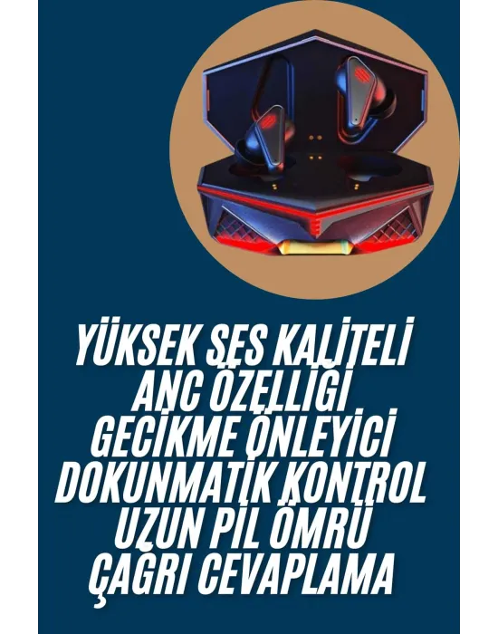 Profesyonel Tws Işıklı Kablosuz Bluetooth Kulaklık Oyuncu Kulaklığı