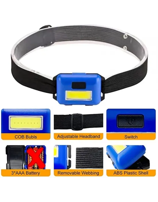 Ps-t89 Mini Pilli Cob Led 3 Mod Su Geçirmez Kafa Feneri Lambası