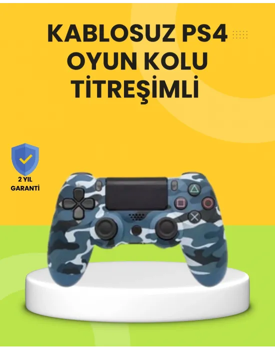 Ps4 Uyumlu Kablosuz Oyun Kolu Ergonomik Çift Titreşimli