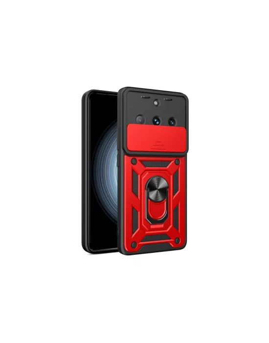 Realme 11 Pro Kılıf Pars Lens Yüzüklü Silikon - Kırmızı