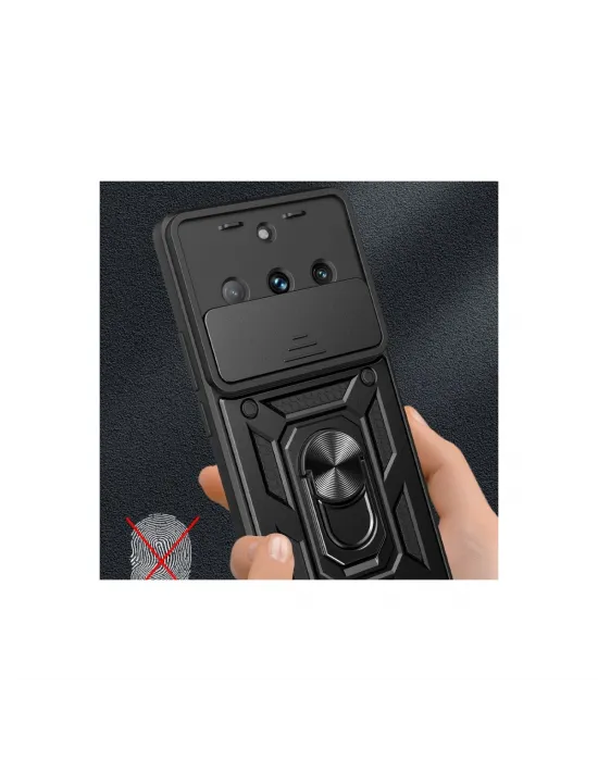 Realme 11 Pro Kılıf Pars Lens Yüzüklü Silikon - Kırmızı