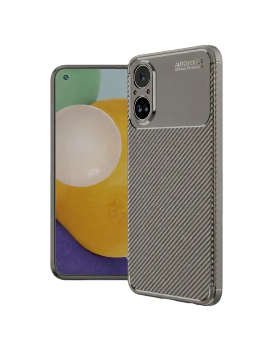 Realme 12 Lite Kılıf Auto Focus Karbon Kapak - Gri