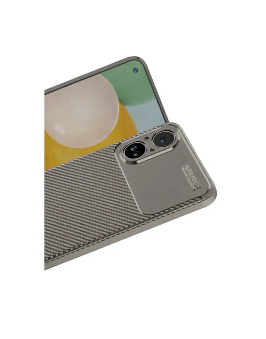 Realme 12 Lite Kılıf Auto Focus Karbon Kapak - Gri
