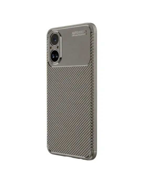 Realme 12 Lite Kılıf Auto Focus Karbon Kapak - Gri