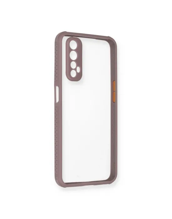 Realme 7 Kılıf Miami Şeffaf Silikon - Açık Mor