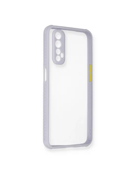 Realme 7 Kılıf Miami Şeffaf Silikon - Lila