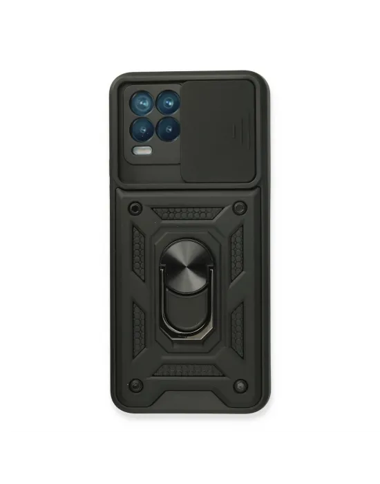 Realme 8 Kılıf Pars Lens Yüzüklü Silikon - Siyah