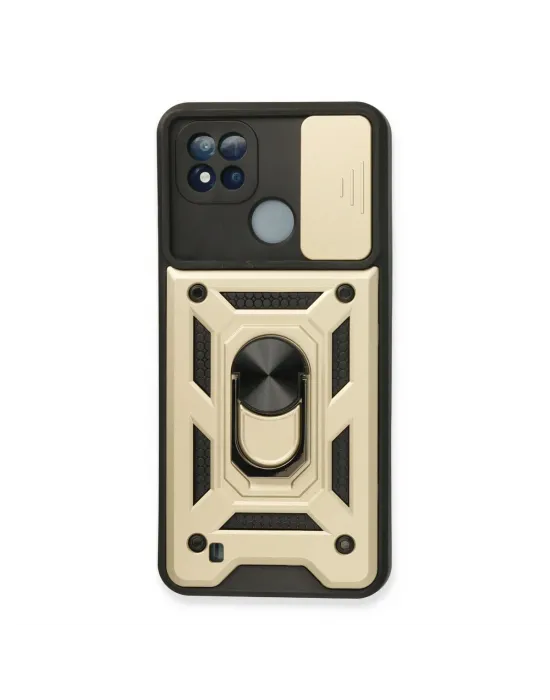 Realme C11 2021 Kılıf Pars Lens Yüzüklü Silikon - Gold