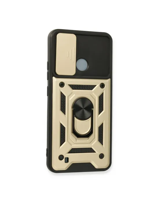 Realme C11 2021 Kılıf Pars Lens Yüzüklü Silikon - Gold